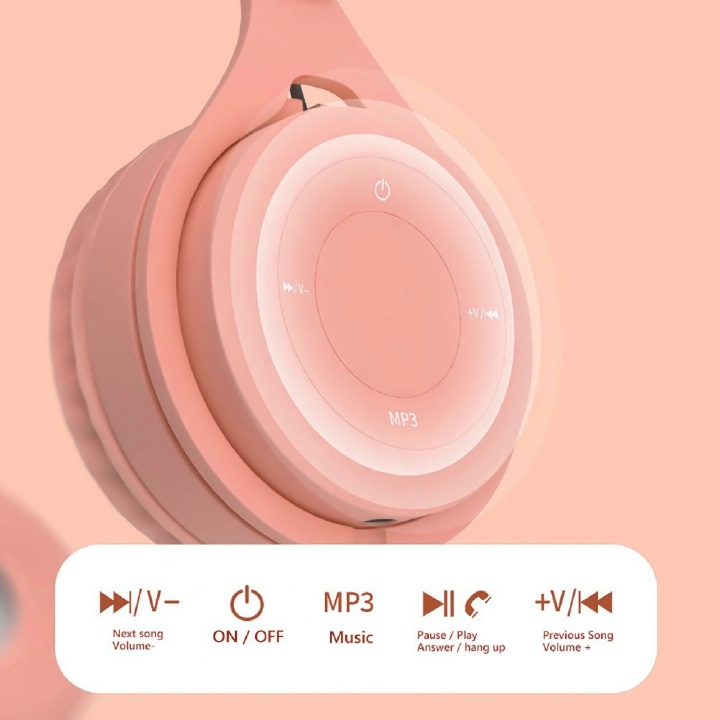 Macaron Wireless Bluetooth Foldable Headphones – Stereo Gaming Headset with TF Card Support - Image 6