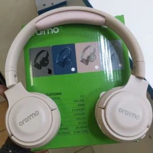 Oraimo ANC Bluetooth Wireless Headphones – Foldable Over-Ear Headset (Soft Pink)