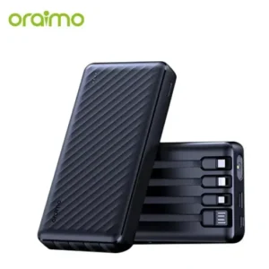 Oraimo OPB-P5201 20000mAh Power Bank – 12W Fast Charging with Built-in Cable, 4 Outputs & LED Torch