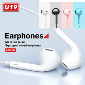 U19 Macaron 3.5mm Wired Earphones with Microphone – Universal Stereo Earbuds (Multi-Color)