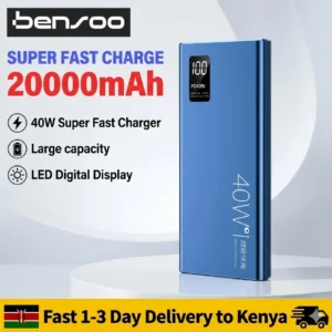 Bensoo 20000mAh 40W Super Fast Charging Power Bank – Dual USB Portable Charger with PD 18W