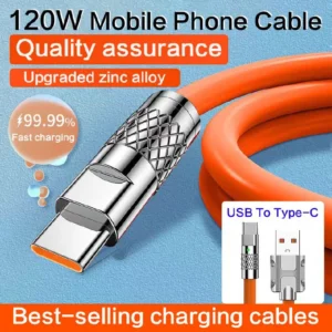 120W 6A Fast Charging Cable – USB-C & 3-in-1 Fast Charge Cable for Android Devices