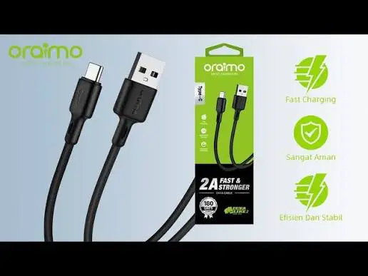Oraimo Original USB Type-C Fast Charging & Data Sync Cable – 2.4A Quick Charge - Image 3