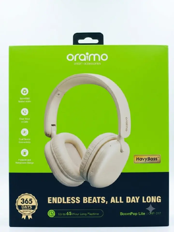 Oraimo OHP-317 Bluetooth Wireless Headphones – Hi-Fi Stereo Over-Ear Headset