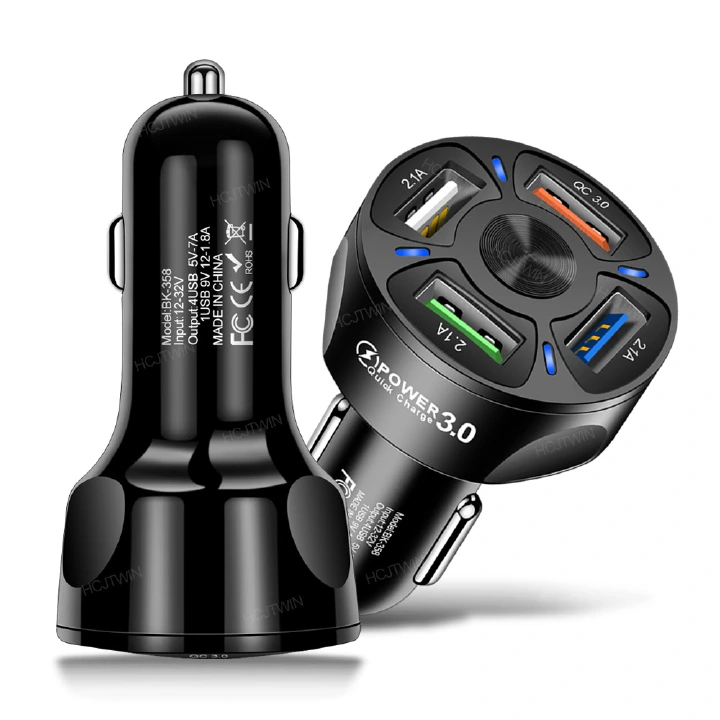 4-Port USB Car Charger – Fast Charging Car Adapter for Phones, Tablets & GPS - Image 2