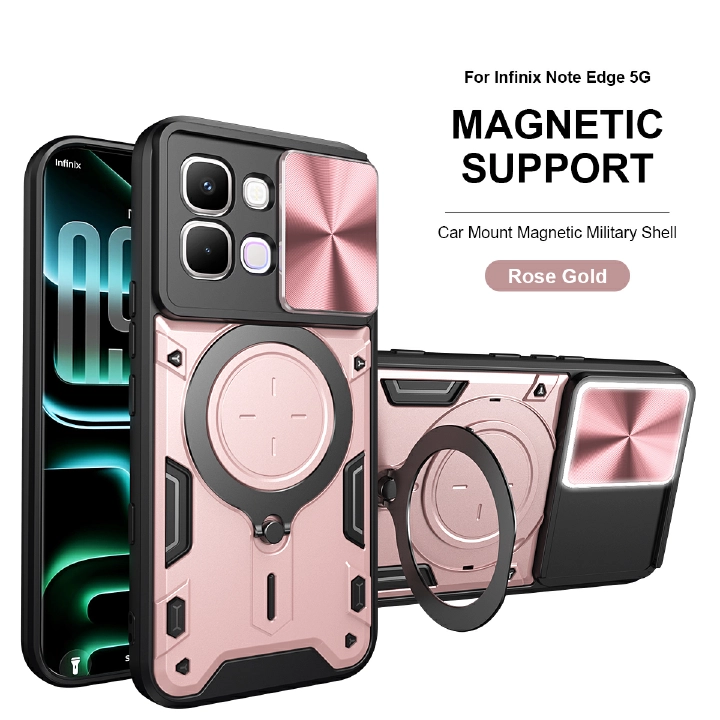 Shockproof Rugged Armor Case for Infinix Note 50X 5G with 360° Rotating Kickstand - Image 7