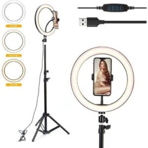12-Inch Selfie Ring Light with 2.1M Tripod Stand & Phone Holder