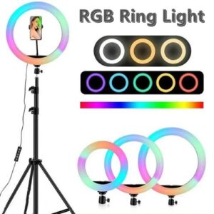 10-Inch RGB LED Ring Light – 26cm Dimmable Beauty Fill Light