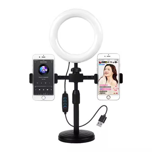 6-Inch Mini LED Ring Light with Adjustable Tripod & Phone Holder