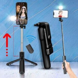 Bluetooth Selfie Stick Tripod with Fill Light & Remote Control