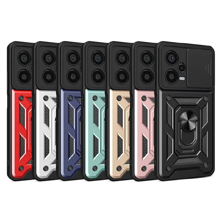 Shockproof Rugged Case for Xiaomi Redmi Note 12 Pro+ 5G with Sliding Camera Cover & 360° Magnetic Ring Stand - Image 4