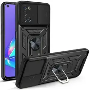 Shockproof Rugged Case for OPPO A92 / A72 / A52 with Sliding Camera Cover & 360° Magnetic Ring Stand