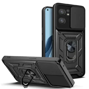 Shockproof Rugged Case for OPPO Reno 7 5G / Find X5 Lite with Sliding Camera Cover & 360° Magnetic Ring Stand