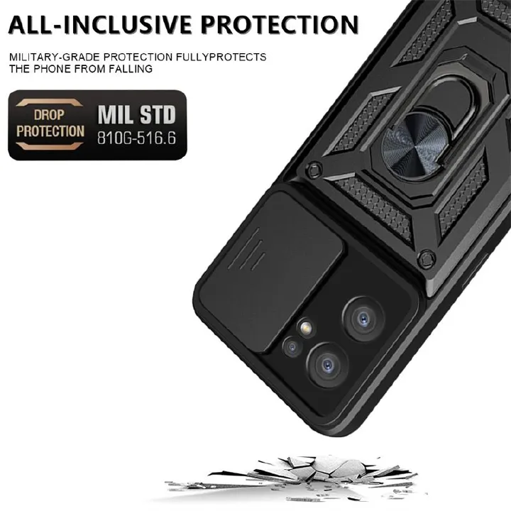 Shockproof Rugged Case for OPPO Reno 7 5G / Find X5 Lite with Sliding Camera Cover & 360° Magnetic Ring Stand - Image 4