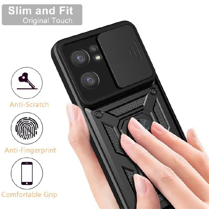 Shockproof Rugged Case for OPPO Reno 7 5G / Find X5 Lite with Sliding Camera Cover & 360° Magnetic Ring Stand - Image 3