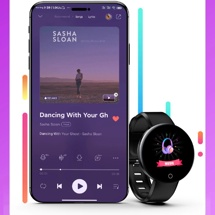 RichRipple D18 Smart Watch Fitness Tracker with Heart Rate & Blood Oxygen Monitor - Image 2