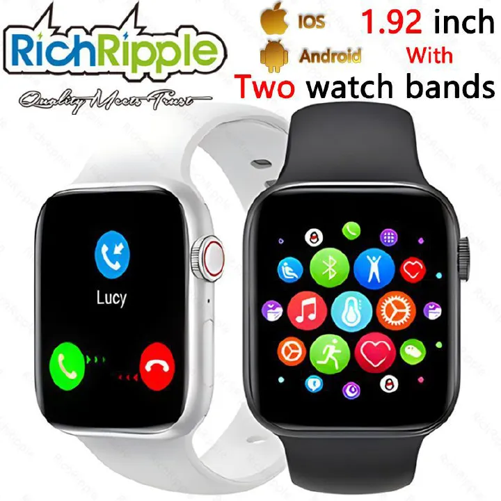 RichRipple 1.92" IPS Bluetooth Calling Smartwatch with 2 Interchangeable Watch Bands (Black & Grey) - Image 5