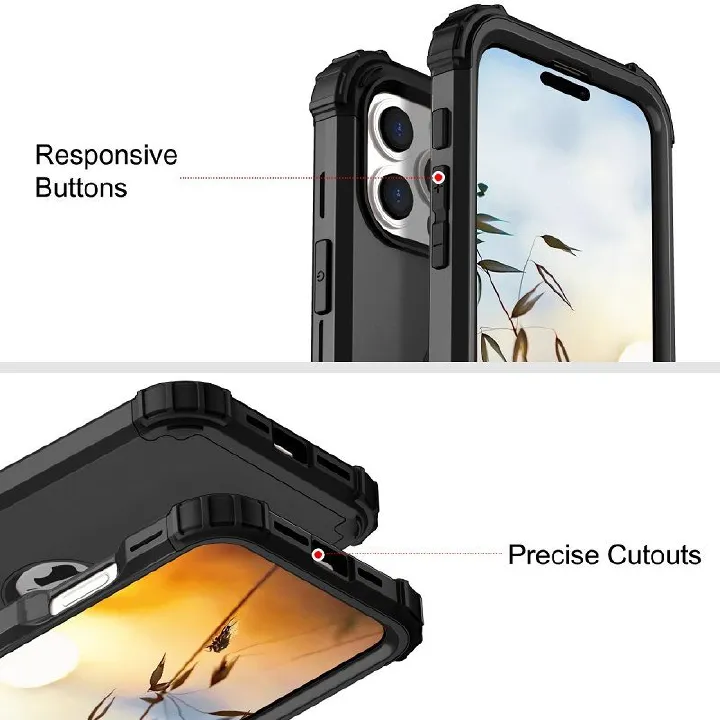 3-in-1 Heavy Duty Rugged Hybrid Case for iPhone 17, 16, 15, 14, 13, 12 & 11 Series - Image 5