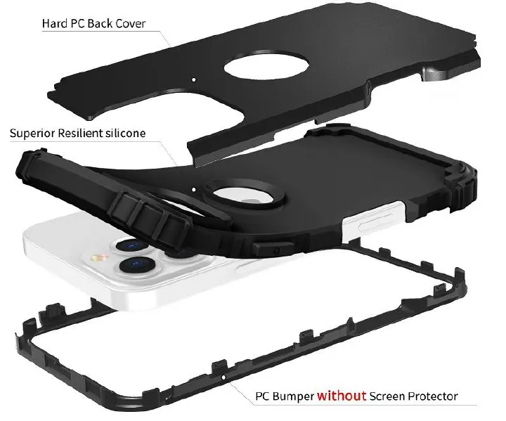 3-in-1 Heavy Duty Rugged Hybrid Case for iPhone 17, 16, 15, 14, 13, 12 & 11 Series - Image 4