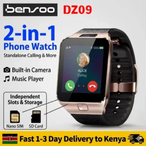 Bensoo DZ09 Smartwatch with SIM Calling & Camera – Black/Gold