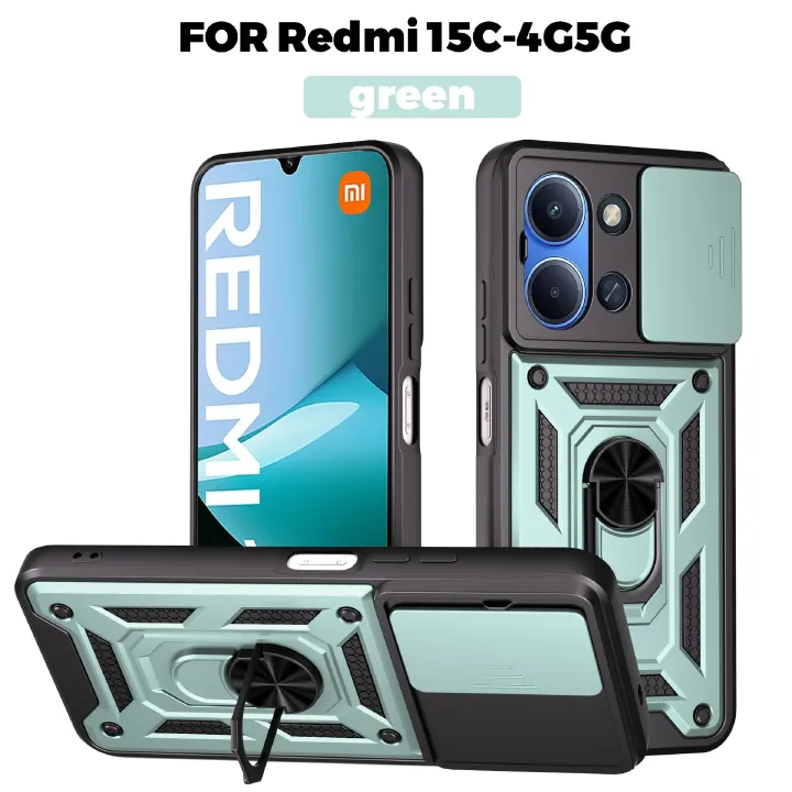 Rugged Armor Kickstand Case for Xiaomi Redmi 15C – Shockproof Heavy Duty Cover - Image 3