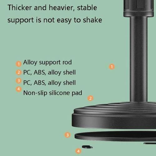 Dual Phone Desktop Stand with 6-Inch LED Ring Light – Black - Image 3