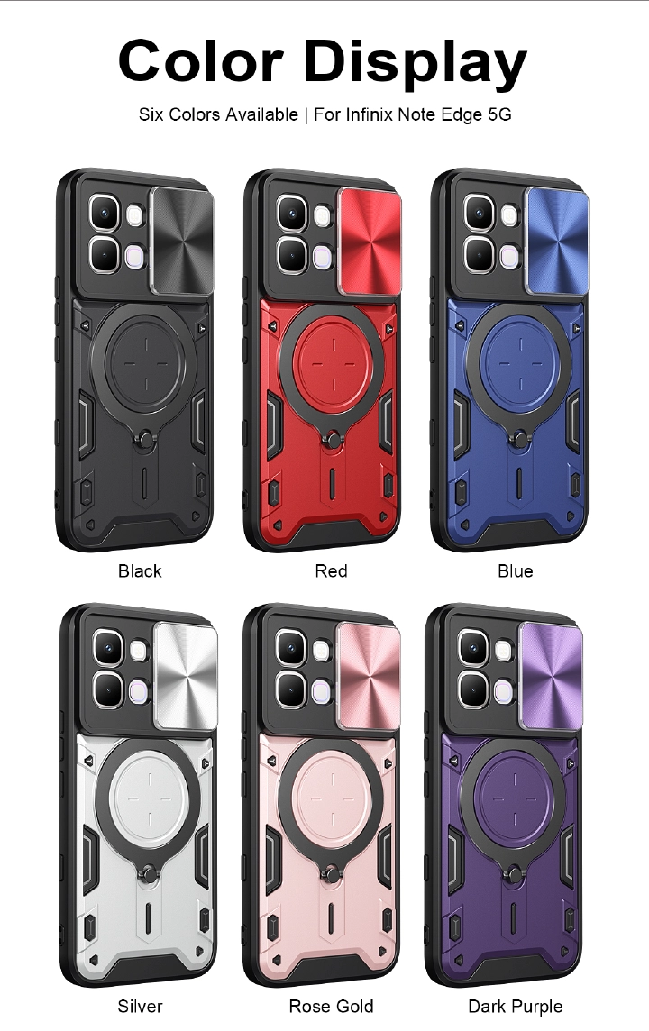 Shockproof Rugged Armor Case for Infinix Note 50X 5G with 360° Rotating Kickstand - Image 2