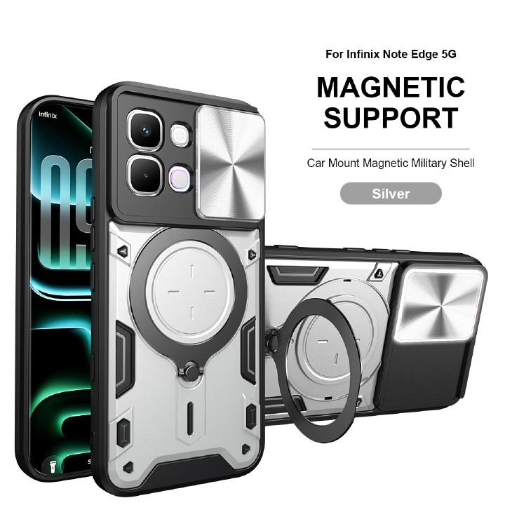 Shockproof Rugged Armor Case for Infinix Note 50X 5G with 360° Rotating Kickstand - Image 6